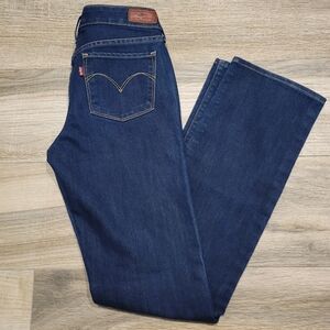 Levi's Slight Curve Classic Straight Leg Women's 28 x 34 Long Tall Dark Wash